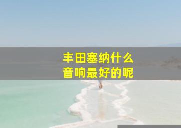 丰田塞纳什么音响最好的呢