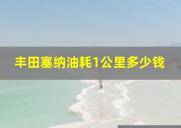 丰田塞纳油耗1公里多少钱