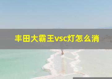 丰田大霸王vsc灯怎么消