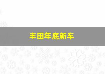 丰田年底新车