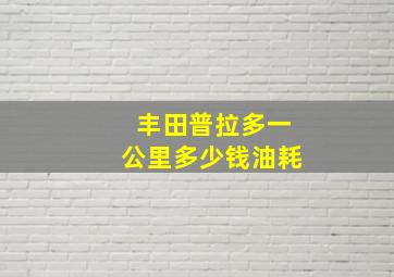 丰田普拉多一公里多少钱油耗