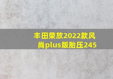 丰田荣放2022款风尚plus版胎压245