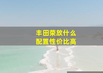 丰田荣放什么配置性价比高