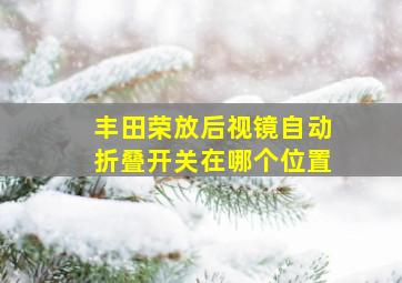 丰田荣放后视镜自动折叠开关在哪个位置