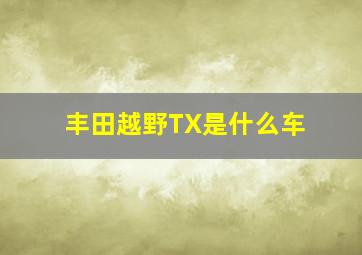 丰田越野TX是什么车