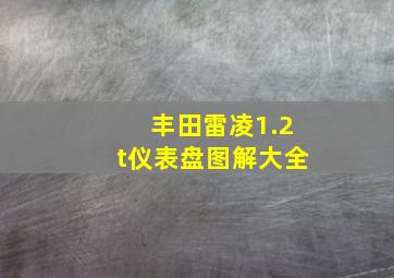 丰田雷凌1.2t仪表盘图解大全