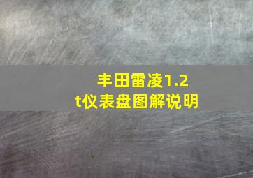 丰田雷凌1.2t仪表盘图解说明