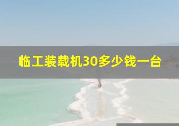 临工装载机30多少钱一台