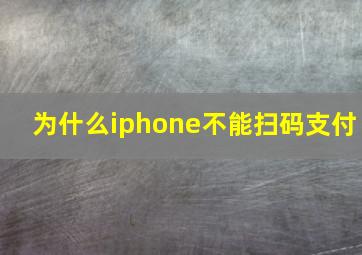 为什么iphone不能扫码支付