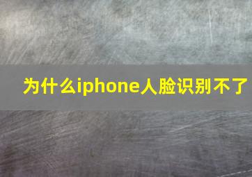 为什么iphone人脸识别不了