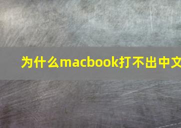 为什么macbook打不出中文