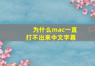 为什么mac一直打不出来中文字幕