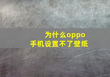 为什么oppo手机设置不了壁纸