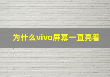 为什么vivo屏幕一直亮着