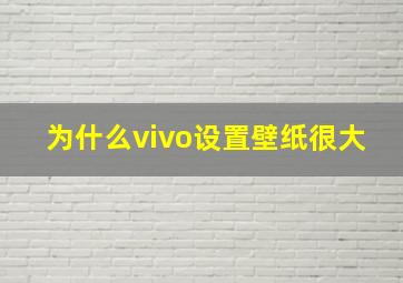 为什么vivo设置壁纸很大