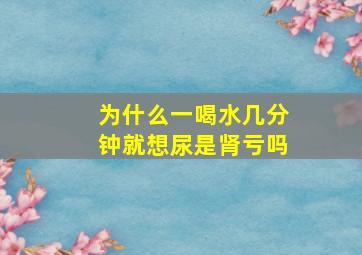 为什么一喝水几分钟就想尿是肾亏吗