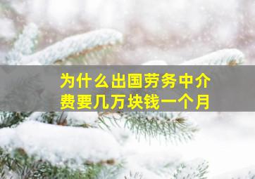 为什么出国劳务中介费要几万块钱一个月