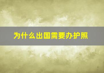 为什么出国需要办护照