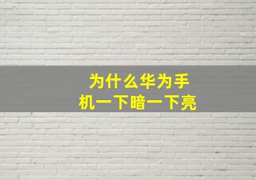 为什么华为手机一下暗一下亮