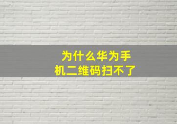 为什么华为手机二维码扫不了