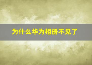 为什么华为相册不见了