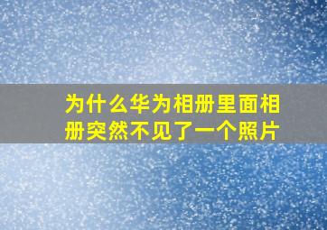 为什么华为相册里面相册突然不见了一个照片