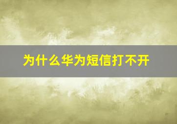 为什么华为短信打不开