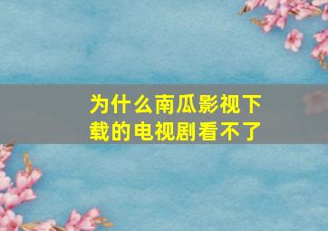 为什么南瓜影视下载的电视剧看不了