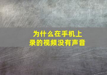 为什么在手机上录的视频没有声音