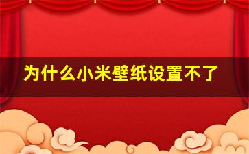 为什么小米壁纸设置不了