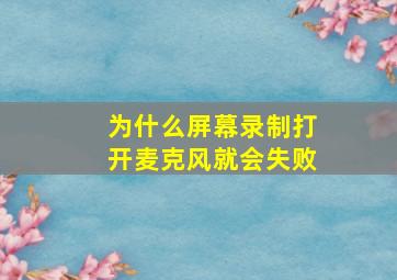 为什么屏幕录制打开麦克风就会失败