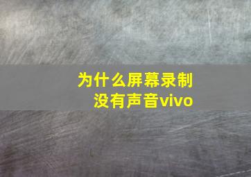 为什么屏幕录制没有声音vivo