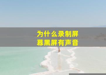 为什么录制屏幕黑屏有声音