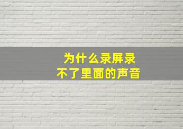 为什么录屏录不了里面的声音