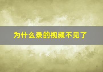 为什么录的视频不见了