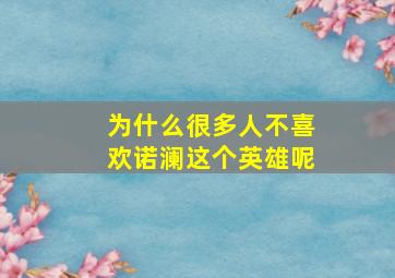 为什么很多人不喜欢诺澜这个英雄呢