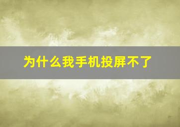 为什么我手机投屏不了