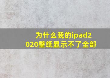 为什么我的ipad2020壁纸显示不了全部