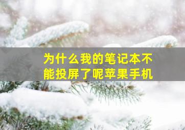 为什么我的笔记本不能投屏了呢苹果手机