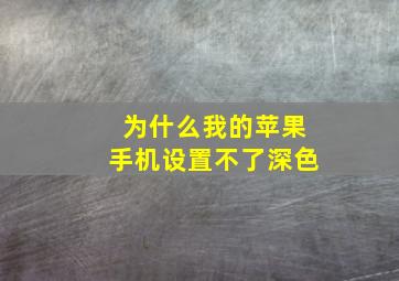 为什么我的苹果手机设置不了深色