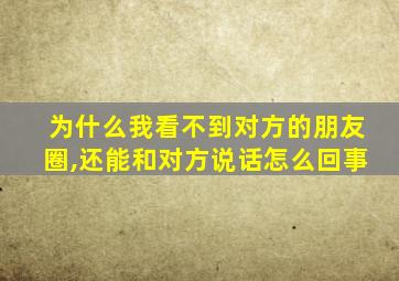 为什么我看不到对方的朋友圈,还能和对方说话怎么回事