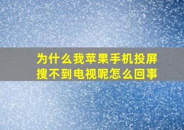 为什么我苹果手机投屏搜不到电视呢怎么回事