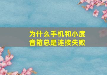 为什么手机和小度音箱总是连接失败