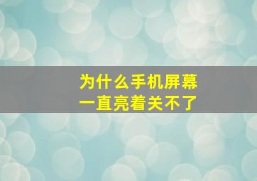 为什么手机屏幕一直亮着关不了