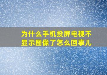 为什么手机投屏电视不显示图像了怎么回事儿