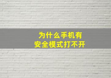 为什么手机有安全模式打不开