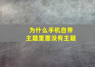 为什么手机自带主题里面没有主题