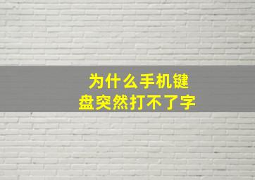 为什么手机键盘突然打不了字