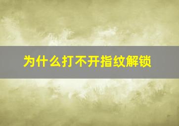 为什么打不开指纹解锁