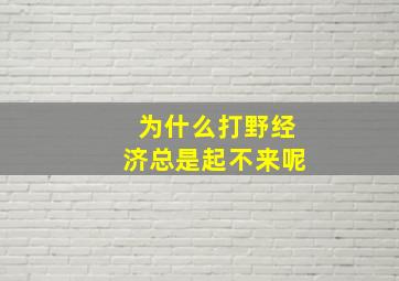 为什么打野经济总是起不来呢